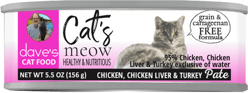 Dave's Cat's Meow 95% Chicken, Chicken Liver, & Turkey Paté